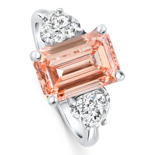 Certified 4.44Ct Fancy Vivid Pink Diamond Engagement Ring Gold Lab Grown (Pink, VS)