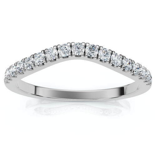 Curved Accent Diamond Guard Ring 14k Gold Lab Grown (E-F, VS)