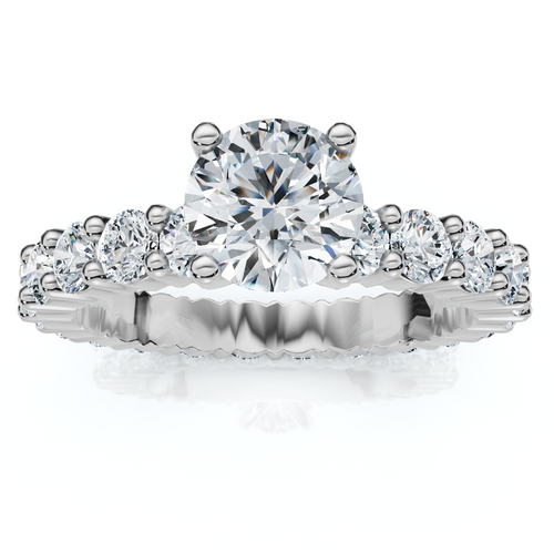 2 1/4Ct Diamond Eternity Engagement Ring 14k Gold Lab Grown EF/VS (E-F, VS)