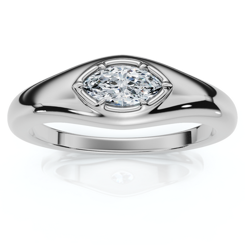 Stackable Marquise Diamond Eloise Anniversary Ring 10k Gold Lab Grown EF/VS (E-F, VS)