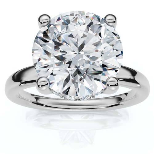 Certified 3 1/10Ct Hidden Halo Diamond Engagement Ring 14k Gold Lab Grown (E-F, VS)