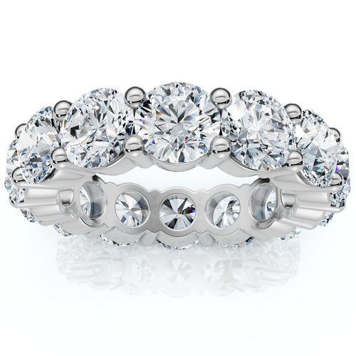 5Ct Diamond Prong Eternity Ring 14k Gold Lab Grown Women's Anniversary Band (E-F, VS)