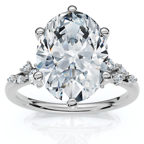 3 1/10Ct Doris Oval Diamond Engagement Ring 14k Gold Lab Grown (F-G, VS)