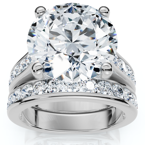 Certified 6Ct Sharon Diamond Engagement Wedding Ring Set Gold Lab Grown (E-F, VS)