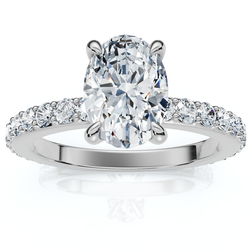 1 1/2Ct Oval Diamond Engagement Side Stone Ring Gold Lab Grown (F-G, VS)