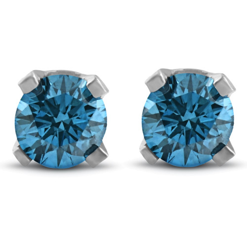 3/8ct Blue Diamond Studs 14K White Gold (Blue, I2-I3) 3/8ct Blue Diamond Studs 14K White Gold (Blue, I2-I3)