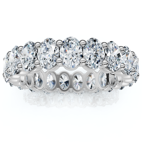 3Ct Oval Diamond Eternity Wedding Ring 14k Gold Lab Grown (F-G, VS)