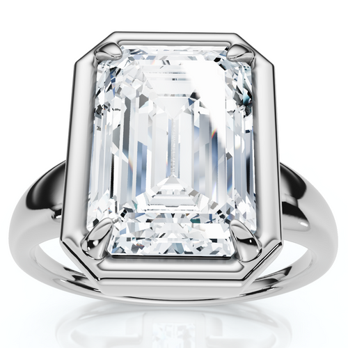 Certified 4Ct Emerald Cut Diamond Club Engagement Ring 14k Gold Lab Grown (F-G, VS)