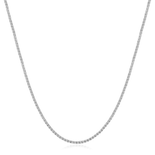 3.92Ct 25" Diamond Tennis Women's Necklace 14k White Gold Lab Grown (F-G, VS2-SI1)