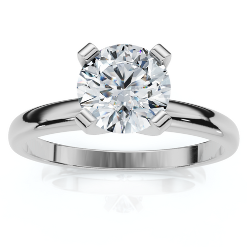 3/4Ct Solitaire Round Cut Lab Grown Diamond Engagement Ring 14k Gold (F-G, VS)