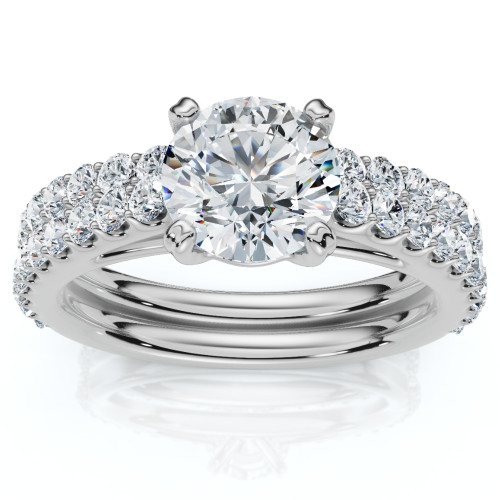 Certified 2 3/4Ct Diamond Engagement Wedding Ring Set 14k Gold Lab Grown (F-G, VS)