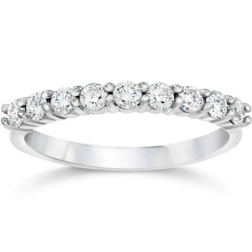 1/2 Ct Lab Grown Diamond Stackable Anniversary Wedding Ring White Gold (G-H, SI)