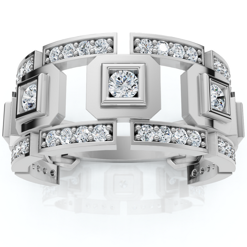 1 1/4Ct Diamond Ring Men's Lab Grown Wedding Band in 10k White or Yellow Gold (F-G, VS)