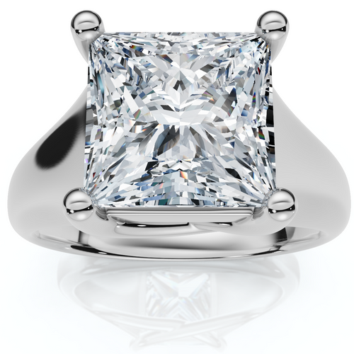 Certified 3Ct Celestia Princess Cut Diamond Engagement Ring 14k Gold Lab Grown (F-G, VS2-SI1)