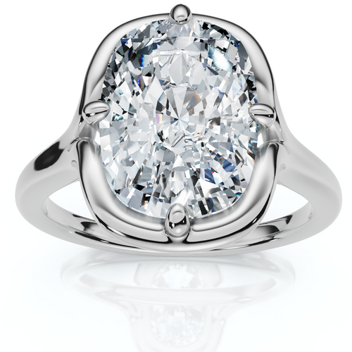 Certified 3Ct Sylva Elongated Cushion Diamond Engagement Ring 14k Gold Lab Grown (F-G, VS2-SI1)