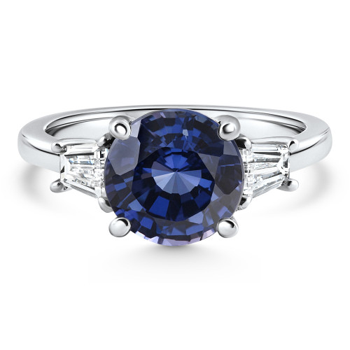 4 3/4Ct Blue Sapphire & Diamond Engagement Anniversary Ring Gold Lab Grown (E-F, VS)