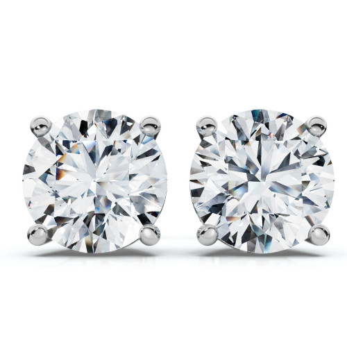 Round Four Prong Diamond Studs Lab Grown 14k Gold (E-F, VS)