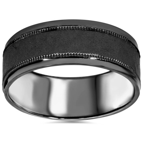 8mm Hammered 10K Black Gold Mens Wedding Band 8mm Hammered 10K Black Gold Mens Wedding Band