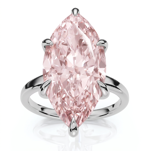 Certified 5Ct Fancy Intense Pink Diamond 14k Engagement Ring Gold Lab Grown (Pink, VS)