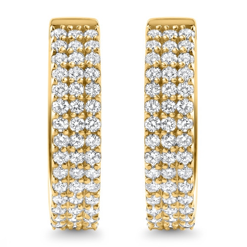 1 Ct Diamond Lab Grown Hoops Women's Earrings 10k Yellow Gold (G-H, SI)