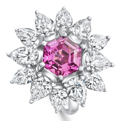 7.18Ct Pink Topaz Diamond Anniversary Ring White Gold Lab Grown (F-G, VS)