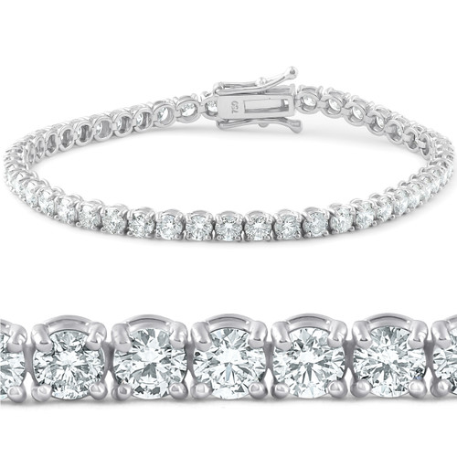 8 TCW 14k White Gold Round Diamond Tennis Bracelet Lab Grown (G-H, VS)