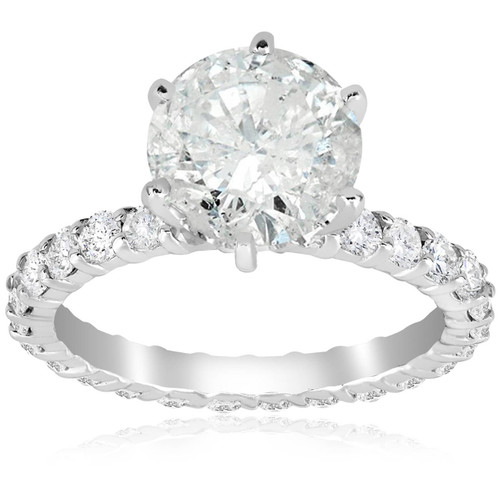 5 carat Enhanced Diamond Engagement Eternity Ring 14K White Gold Round Cut (H-I, I1)