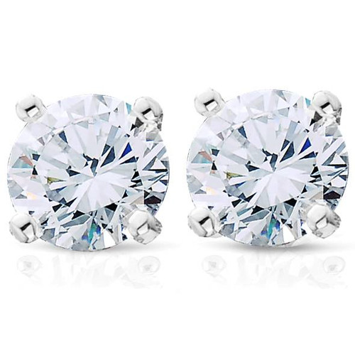 3/4ct Diamond Studs Earrings 14K White Gold (G-H, VS)