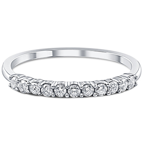 1/4ct 14K White Gold Diamond Wedding Stacker Guard Ring (G-H, I2-I3)