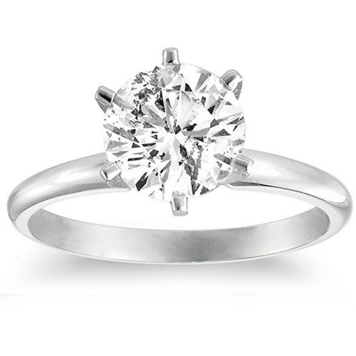 1 1/4ct Solitaire Diamond Engagement Ring 14K White Gold (G-H, I2-I3)