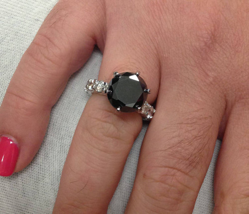 3 carat black diamond ring