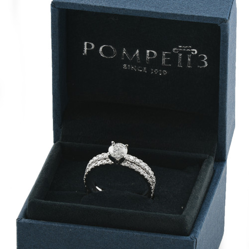 1 ct Diamond Engagement Wedding Ring French Pave Set 14k White Gold (H/I, I1-I2) 1 ct Diamond Engagement Wedding Ring French Pave Set 14k White Gold (H/I, I1-I2)