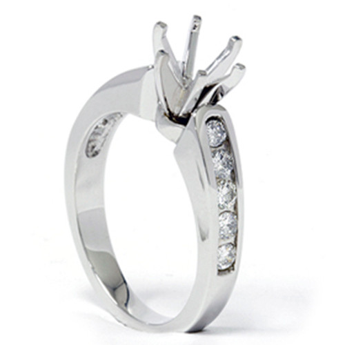 1/2ct Diamond Semi Mount Engagement Ring 14K White Gold (G-H, I1)