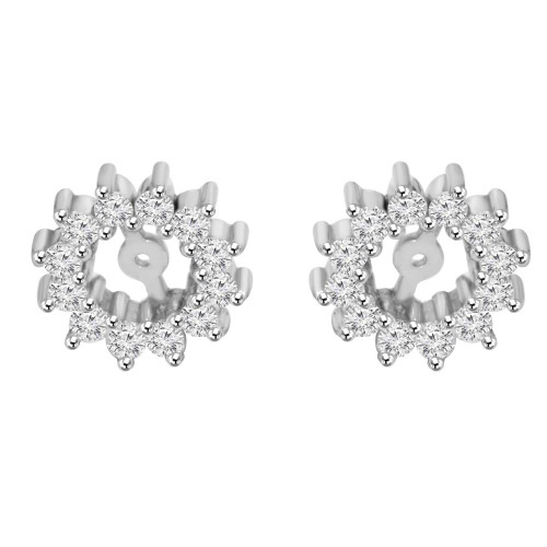 1/2ct Diamond Earrings Jackets 14K White Gold  (5-5.5mm) (G-H, I1) 1/2ct Diamond Earrings Jackets 14K White Gold  (5-5.5mm) (G-H, I1)