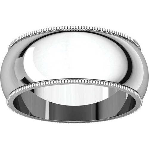 10mm Platinum Milgrain Wedding Band