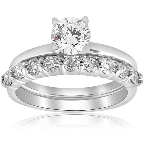 1 1/10ct Diamond Engagement Wedding Ring Solitaire Set 14k White Gold (H-I, I1)
