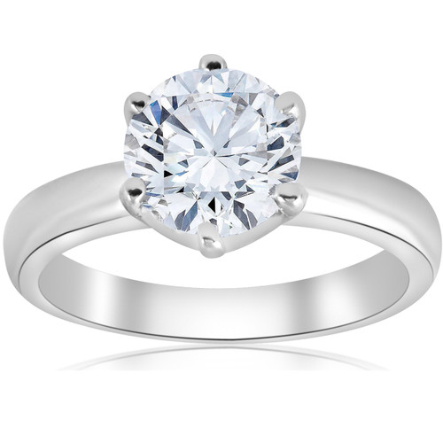 1 1/2ct Round Diamond Solitaire Engagement Ring 6-Prong 14k White Gold (F-G, SI) 1 1/2ct Round Diamond Solitaire Engagement Ring 6-Prong 14k White Gold (F-G, SI)