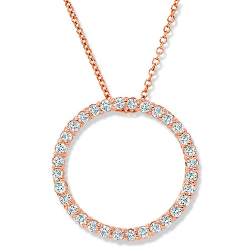 1/2ct Circle Diamond Pendant 14K Rose Gold (G-H, I2-I3)