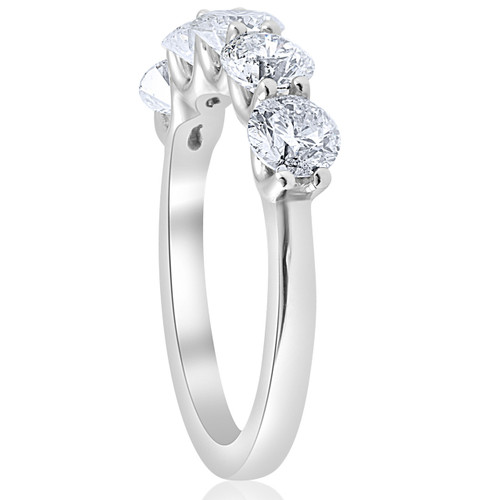 2cttw Diamond 5 Stone U Prong Wedding Round Cut Ring 14k White Gold (H-I, I1) 2cttw Diamond 5 Stone U Prong Wedding Round Cut Ring 14k White Gold (H-I, I1)