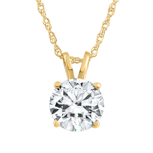 5/8Ct Solitaire Round Diamond Pendant Necklace 14K Yellow Gold (I-J, I2-I3) 5/8Ct Solitaire Round Diamond Pendant Necklace 14K Yellow Gold (I-J, I2-I3)