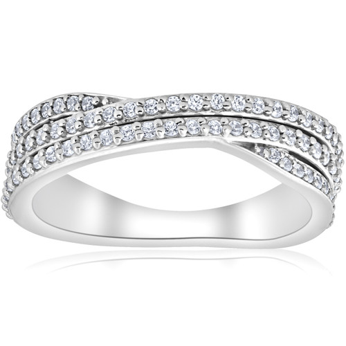 3/4ct Diamond Multi Row Wide Right Hand Ring 10k White or Yellow Gold (H-I, I1)