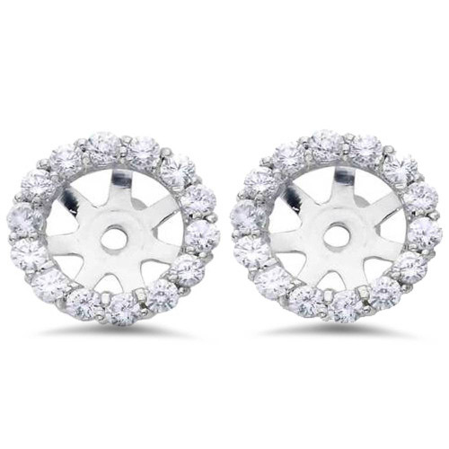 5/8ct  Diamond Earring Studs Halo Jackets 14 Kt (7-7.5mm) (G-H, I1)