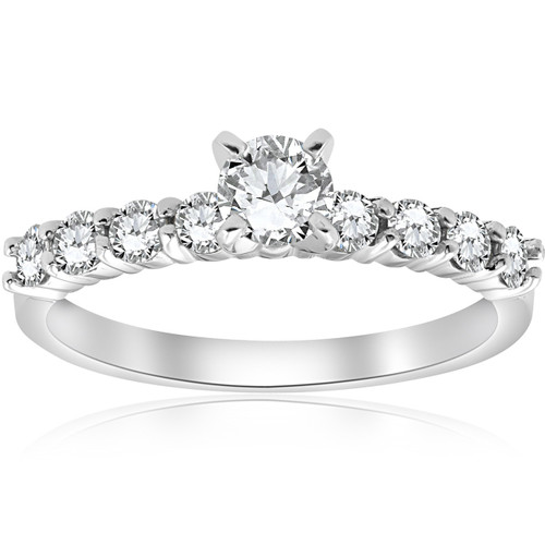 1 ct TDW Round Diamond Engagement Ring 14k White Gold (H-I, I2-I3) 1 ct TDW Round Diamond Engagement Ring 14k White Gold (H-I, I2-I3)