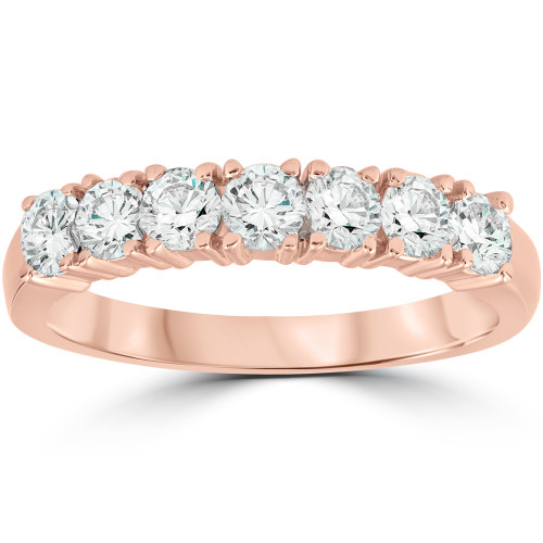 1ct Diamond Rose Gold Wedding Anniversary Ring 14K (G/H, I1-I2)
