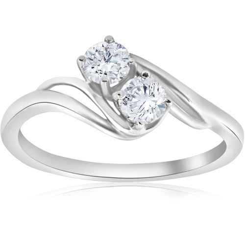 5/8 ct Two Stone Diamond Forever Us Engagement Ring Solitaire 14k White Gold (H/I, I1-I2) 5/8 ct Two Stone Diamond Forever Us Engagement Ring Solitaire 14k White Gold (H/I, I1-I2)