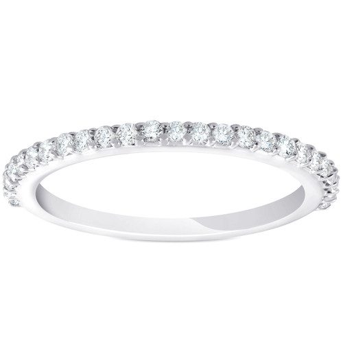 1/4ct Diamond Wedding Ring 14k White Gold Stackable Womens Anniversary Band (H-I, I1)
