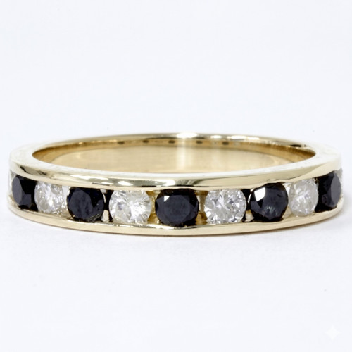1ct Black & White Diamond Wedding 14K Gold Ring New (G-H, I1)