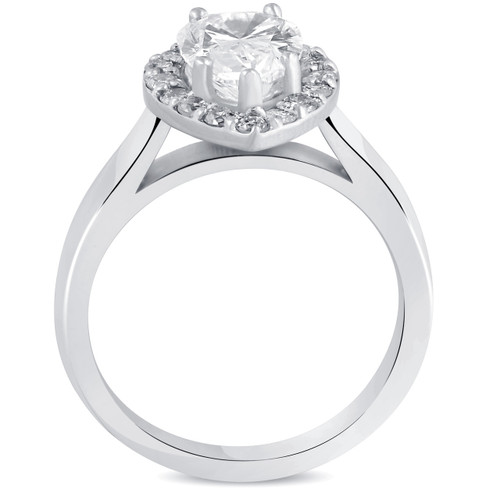 G/SI 1.85 ct Pear Shape Diamond Halo Engagement Ring 14k White Gold Enhanced (G-H, SI) G/SI 1.85 ct Pear Shape Diamond Halo Engagement Ring 14k White Gold Enhanced (G-H, SI)