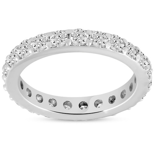1 1/2 ct Diamond Eternity Ring 14k White Gold Common Prong Stackable Band (H-I, I1) 1 1/2 ct Diamond Eternity Ring 14k White Gold Common Prong Stackable Band (H-I, I1)
