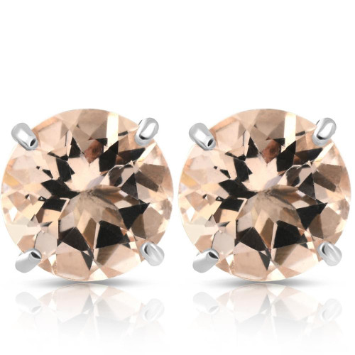 Morganite Studs available in 14K White or Yellow Gold 6MM